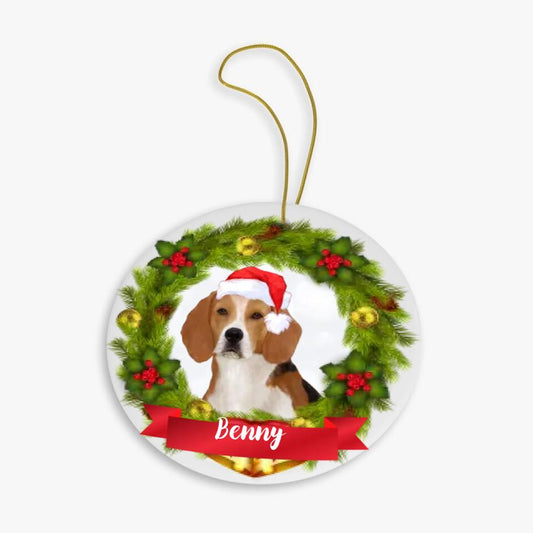 Dog Christmas Ceramic Ornament