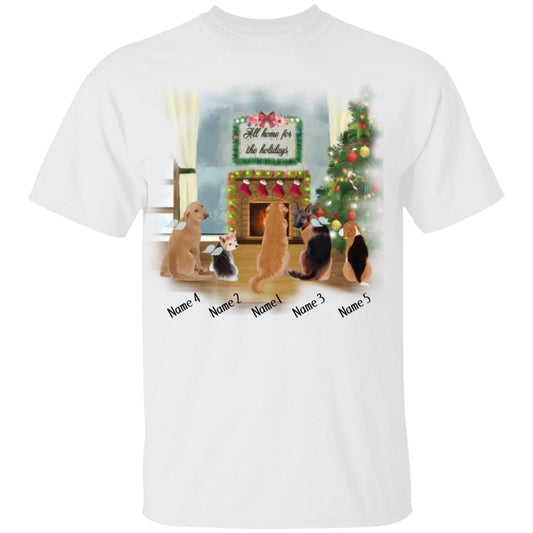 All Home For The Holidays Custom Watercolor Dog Lovers Shirt